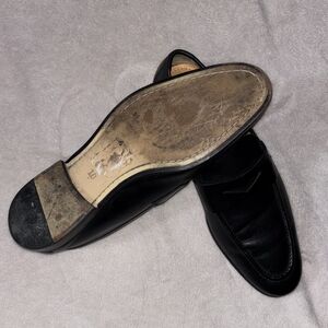 Saks Fifth Avenue Black Leather Slip-On Loafers